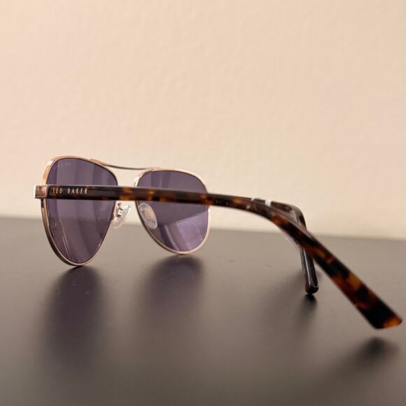 Ted Baker 130 Rose Gold Aviator Sunglasses